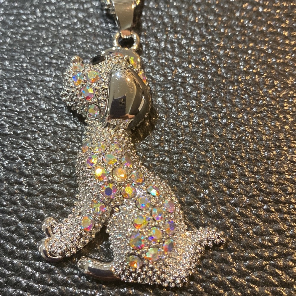 Black and Mystic White Austrian Crystal Dog Pendant
Necklace 29-31 Inches! - Picture 8 of 11
